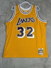 NWT Mitchell & Ness Los Angeles Lakers # 32 Magic Johnson Yellow Jersey XL
