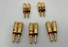 High-Quality Gold Plated Speaker Banana Plugs - 5 Pairs - Closed Screw B253 