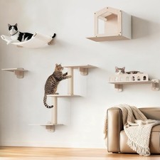 Cat Wall Shelves for Large Cats, 5in1 Cat Wall Furniture with Large ...