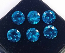 Natural Brazilian Blue Tourmaline Round Cut 8 mm Lot 6 PCS Loose Gemstone 6GHD