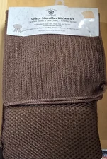 Sultan's Linens 5 Pc set Microfiber Kitchen Towels, Dish Cloths, Scrubber - New!