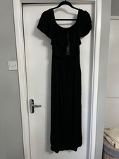 Studio Italian black off the shoulder maxi dress one size upto 18