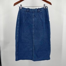 Vintage 90s Denim Pencil Skirt Retro Classic Small 26 Western Timeless Country