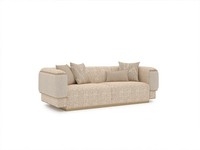 Dreisitzer Sofa Textil Wohnzimmer Beige PolstermöBel Luxus Sofas Couch