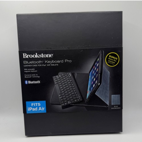 Brookstone Bluetooth Keyboard Pro Leather Case For IPad Air Tablet Brand New