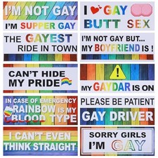 10PCS Funny Bumper Stickers,Car Accessories Funny Car Magnets,Gay Sticker,LGBT