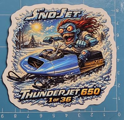 Sno-Jet Thunder Jet 650 Monster Sticker 9x9cm Vinyl Decal MoM 1/36 Snowmobile