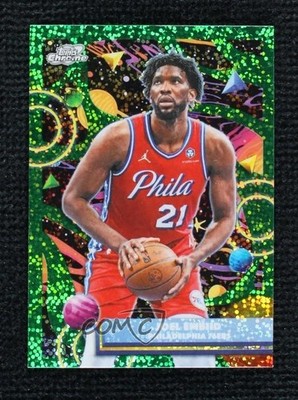 2025-26 Topps Cosmic Chrome Green Space Dust Refractor 45/75 Joel Embiid #28 x3x