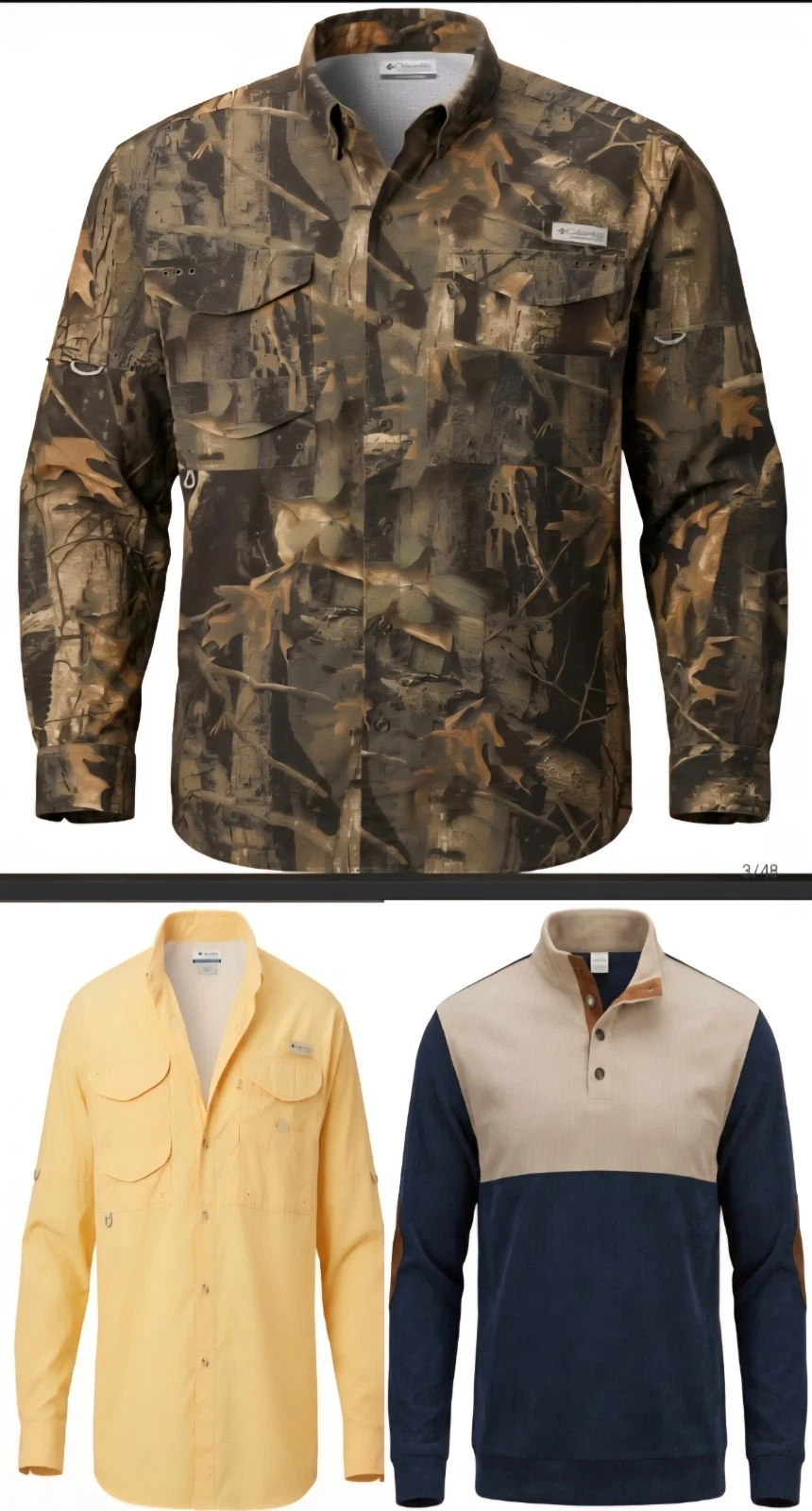 Columbia Shirt Mens XL-2XL PFG Fishing Camo SPF Performance Hunting Vented LOT