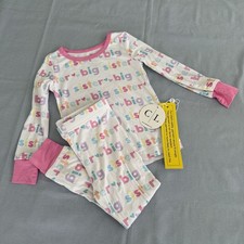 Caden Lane Toddler Girl 2T Big Sister Pajama Set Bamboo Soft Pastel Pjs NWT