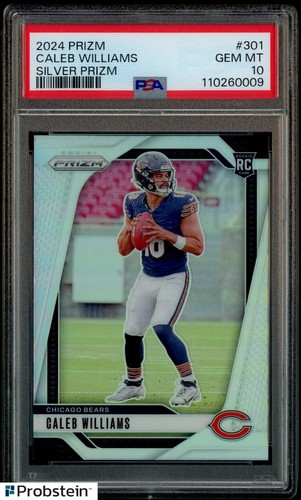 2024 Panini Silver Prizm #301 Caleb Williams Bears RC Rookie PSA 10 GEM MINT