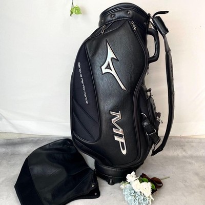 Mizuno ゴルフバッグ ブラック Mizuno Pro Model Leather Black cart bag golf carry caddy bag rare