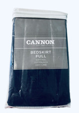 Cannon Navy Blue Bedskirt Full Size Double 15" Drop Cotton/Poly Blend