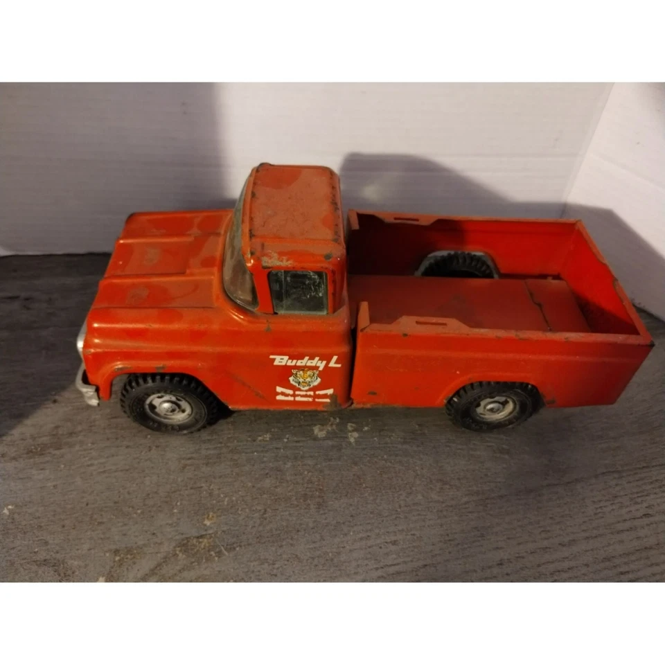 Camioneta pickup Buddy L Traveling Zoo roja acero prensado años 60 Foto 4 de 4