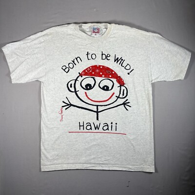 Vintage 90s Danny First Born To Be Wild Hawaii USA XL T-shirt