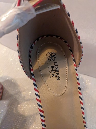 Cushion Walk By Avon Size 11 Red White And Blue 4 Inch Heels With Ankle... - Picture 10 of 11