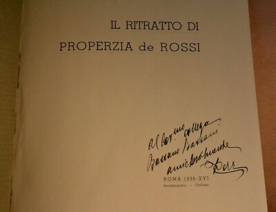 Cerroni: Das Porträt von Properzia de Rossi, 1938, Bildhauerin, Bologna. autogramm