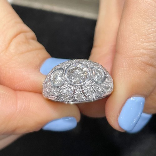3Ct Round Cut Lab-Created Diamond Men's Engagement Ring 14K White Gold Plated - Picture 2 of 10