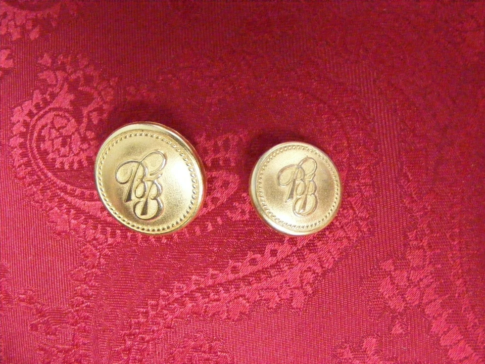 VINTAGE BROOKS BROTHERS BB SIGNATURE LOGO GOLD BLAZER BUTTON SET 2-20MM 8-15MM - Image 4 of 4