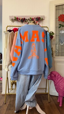 Oversize Sweater ''Namaste  Blau Orange  One Size bis Gr: 42/44
