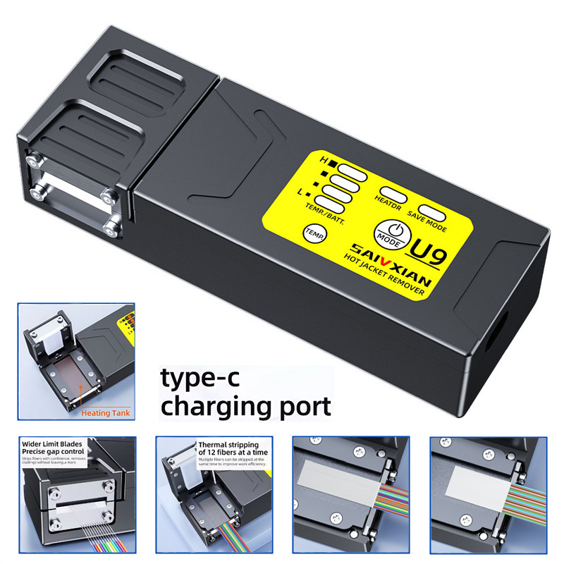 Fiber Optic Thermal Stripper Rechargeable Auto Heating Efficient Stripping Tool