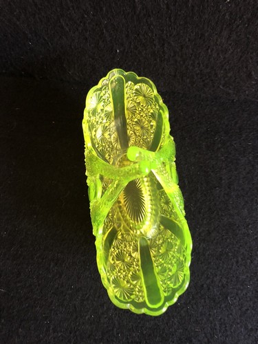 Rare Victorian Davidson Day Glow Uranium "Lady Chippendale" Pattern Posy Basket - Picture 7 of 12