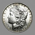 1884-O  MORGAN SILVER $1 DOLLAR NEW ORLEANS MINT 90% SILVER COIN / EX-UNC DETAIL