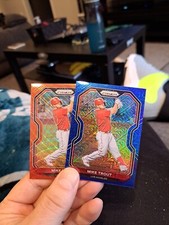 2x - 2021 PRIZM BLUE MOJO & RED WAVE PRIZM MIKE TROUT LOT.........AWESOME 