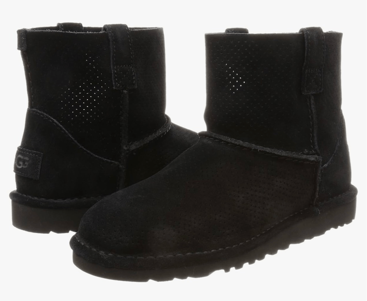 Ugg Classic Unlined Mini Womens Black Suede Ankle Boots Size 6 S3