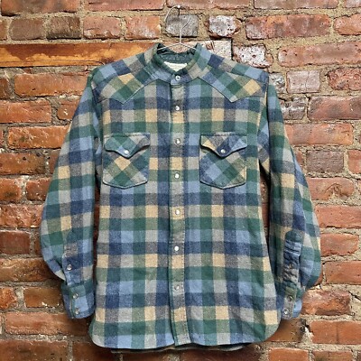 Vintage Pendleton 80s Green & Blue Plaid Flannel Wool Shirt | eBay 