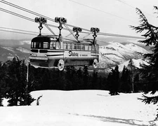 Mount Hood Skiway Tram Photograph Government Camp Skiing Oregon 1955 8x10 Print
