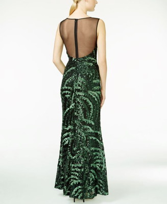 NWT $259 Calvin Klein Sequin Illusion-Yoke Gown Black Green 6 | eBay NWT $259 Calvin Klein Sequin Illusion-Yoke Gown Black Green 6 | eBay