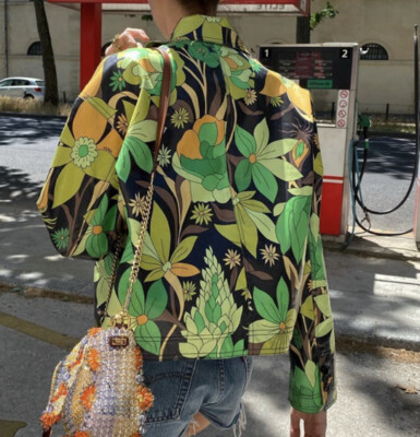 $3100 Fendi Floral Print Cropped Jacket Coated Cotton Spring 2020 - Size M/L   6