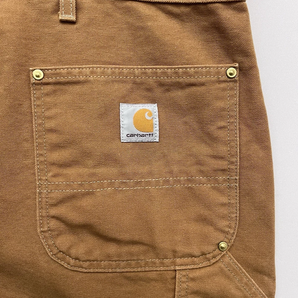 Carhartt Vtg Men's Sz 44/32 Loose Double Knit Canvas Carpenter Pants B01-BRN USA - Image 4 of 4