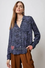 Brand New Rails Women Long Sleeve Midnight Lynx Josephine Shirt New