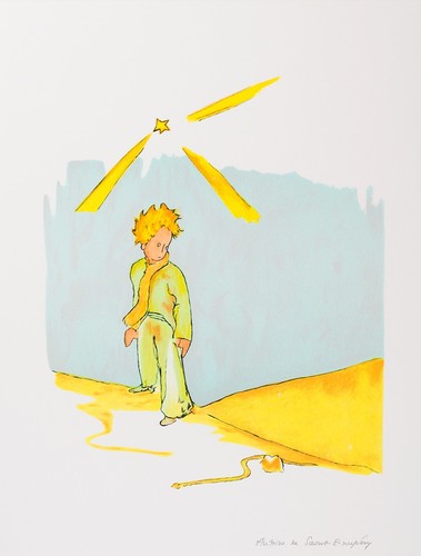 Saint-Exupery - The Little Prince And The Snake (plate-signed lithograph) - 第 1/3 張圖片