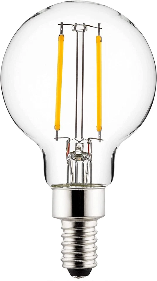 LED G16.5 Globe Light Bulb 2.5W (25W Eqv) E12 Base, 30K Warm White - 6 Pack - Image 2 of 2