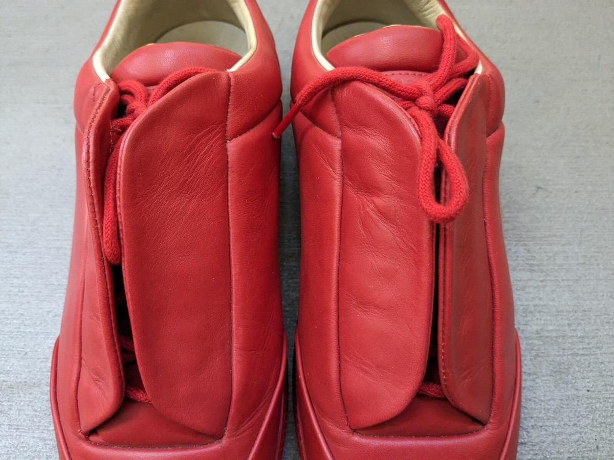 Maison Margiela Future Red Men's Size 9 42 Leather Low Tops Maison Margiela Future Red Men's Size 9 42 Leather Low Tops
