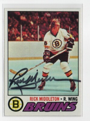 RICK MIDDLETON BOSTON BRUINS 1977/78 TOPPS IP/TTM AUTOGRAPH AUTO