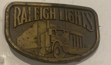 Vintage Raleigh Lights Belt Buckle Semi-Truck Tractor Trailer TRUCKER Brass