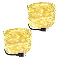 Fairy Lights Usb Powered Christmas Lights 2 Pack 33 Ft 100 Led String Lights Min