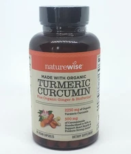 NatureWise Curcumin Turmeric 90 Ct  2250mg 95% Curcuminoids BioPerine Organic 