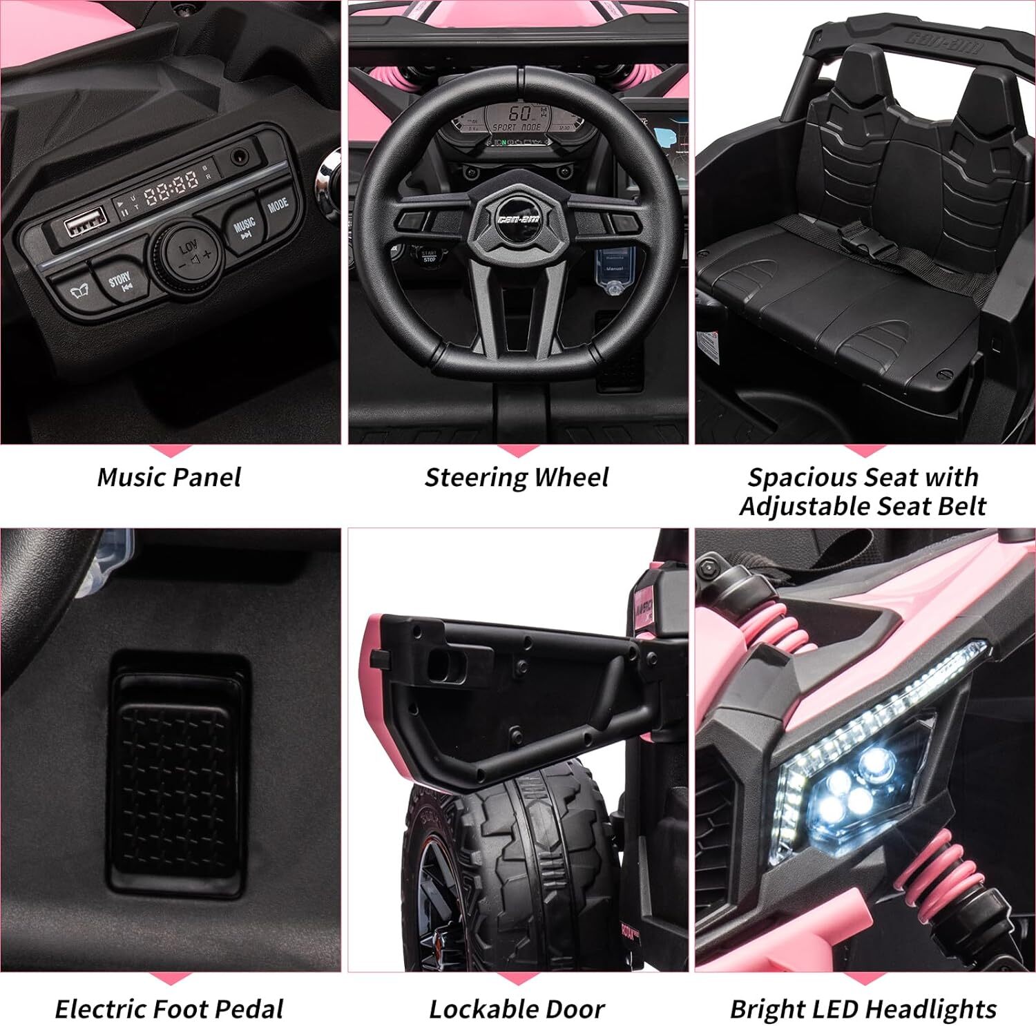 New CANAM Licensed 12V Kids Electric Ride on UTV ATV Toys Car EVA