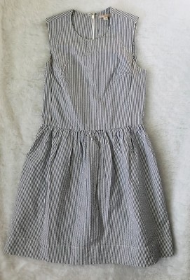 gap blue striped dress GAP Blue White Striped Pinstriped Sun Dress Fit and Flare Dress 0 Summer
