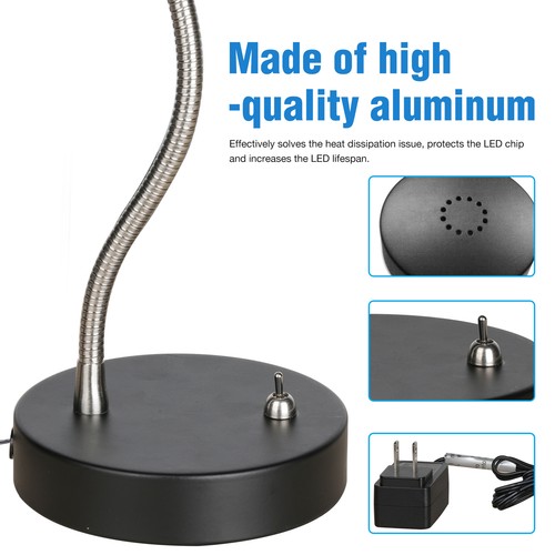 360° Adjustable Flexible Gooseneck Eye-Caring Desk Light With Switch For Reading - Picture 4 of 12