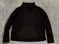 Fila Sport Sweatshirt Womens Medium Cowl Neck Black Long Sleeve Pullover
