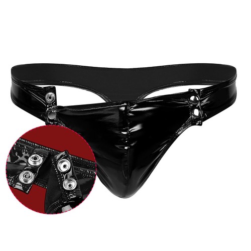 Sexy Mens Faux Leather Underwear Brief Thong G-String Pouch Panties Boxer Bikini - 第 4/20 張圖片