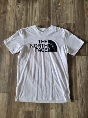 The North Face Shirt Mens Medium White Half Dome Crew Soft Spell Out Explore 