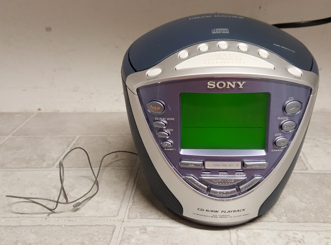 Sony Dream Machine ICF-CD843V CD/CD-R/RW Player AM FM Weather