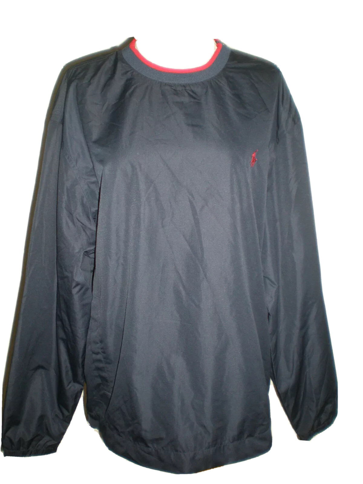 CAMICIA A VENTO VINTAGE POLO GOLF RALPH LAUREN BLU NAVY ROSSO PONY TAGLIA M